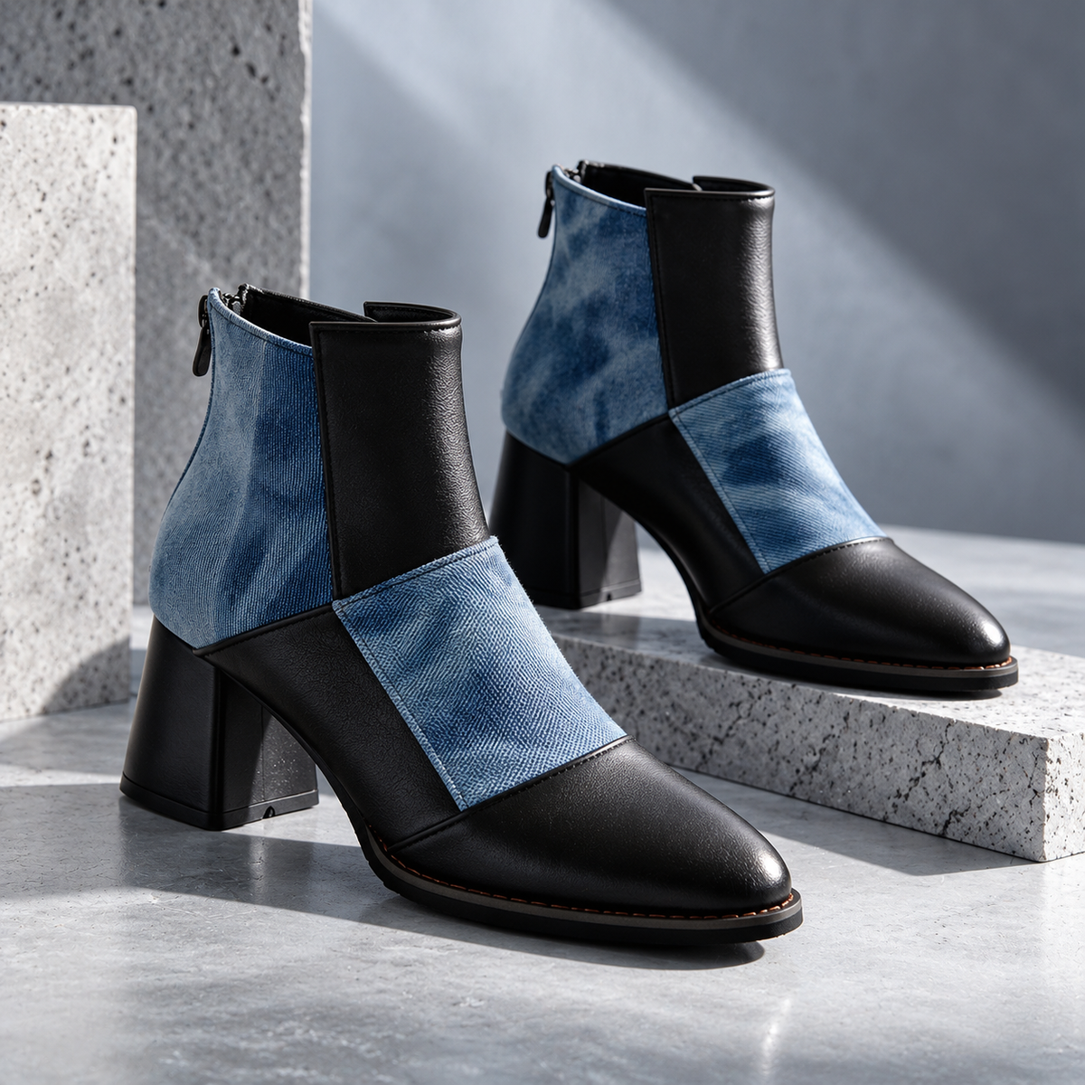 Joanne Patchwork Ankle Boots