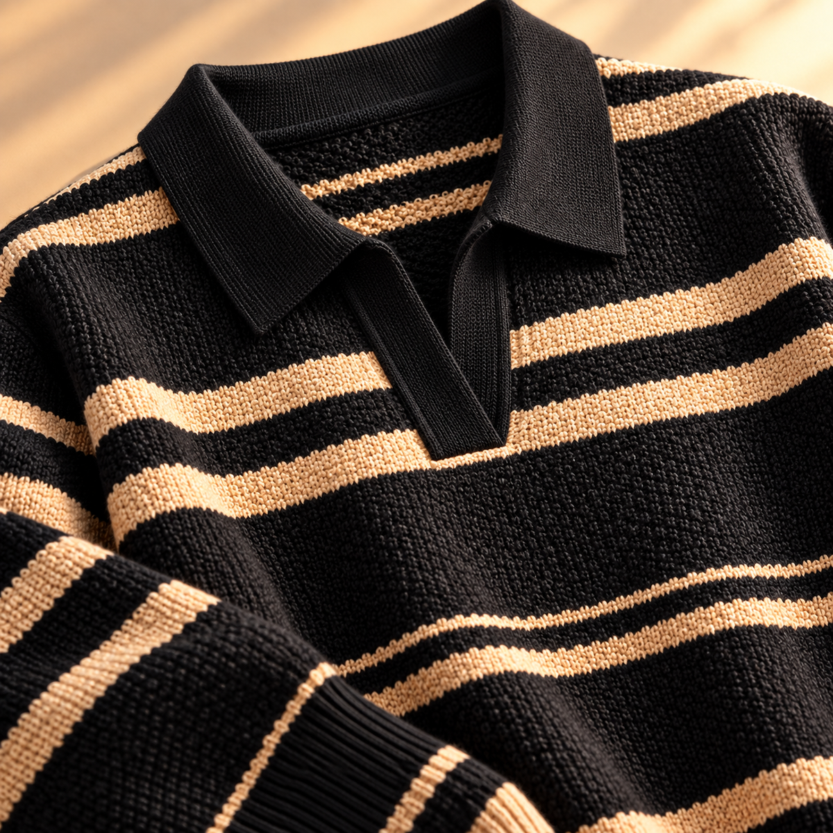 Jace Striped Knit Polo