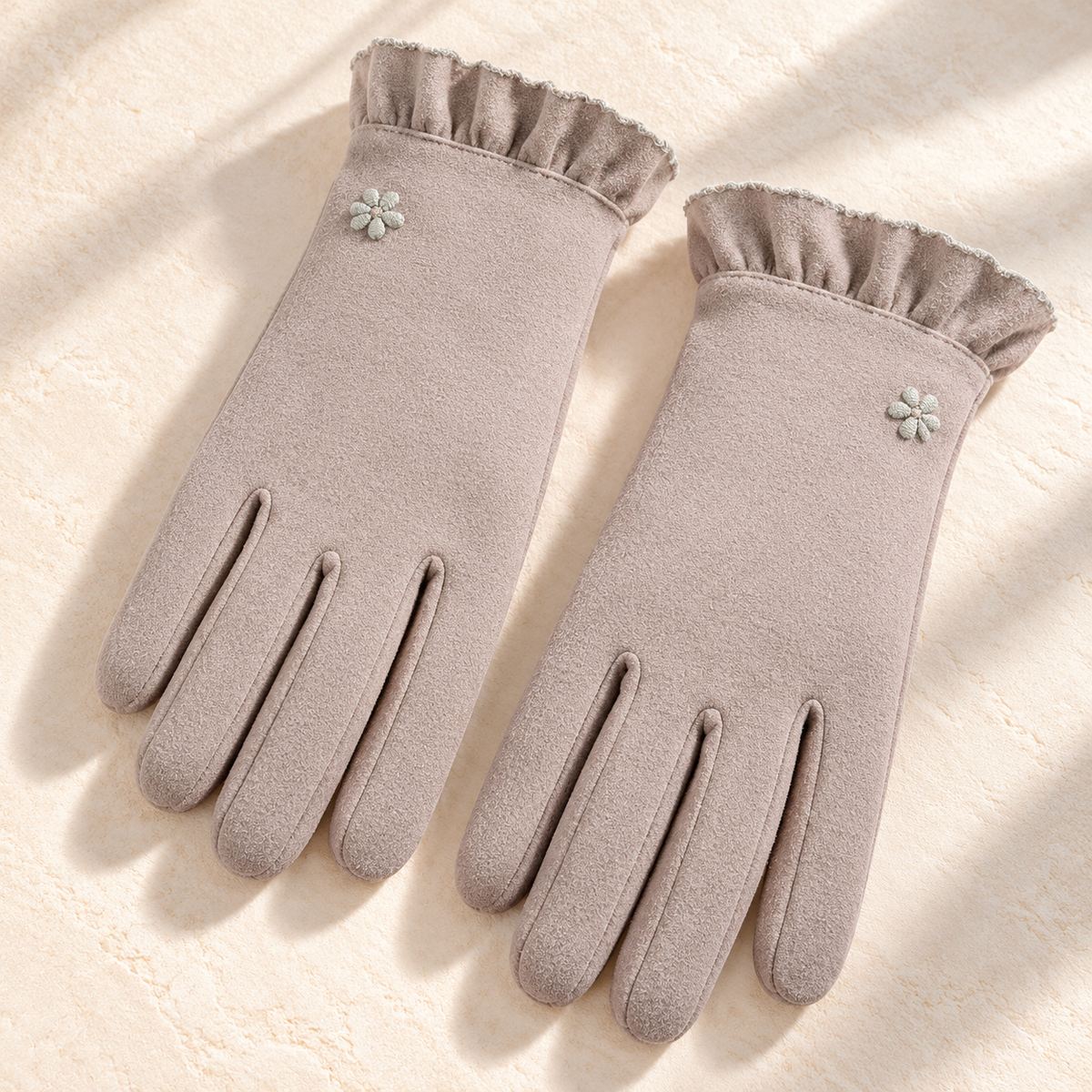 Bianca Ruffle-Cuff Touchscreen Gloves