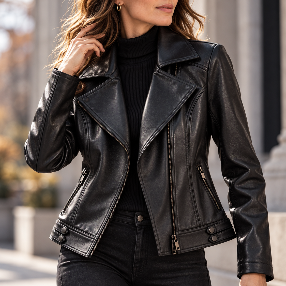 Francine Lapel Moto Jacket