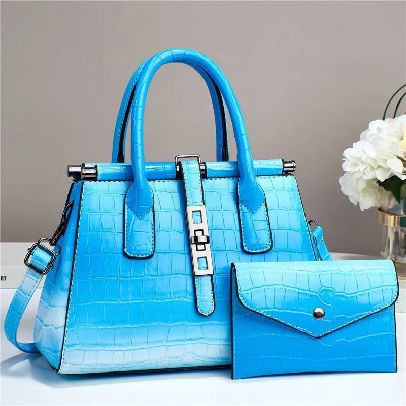 The Margaux Croc Handbag Set