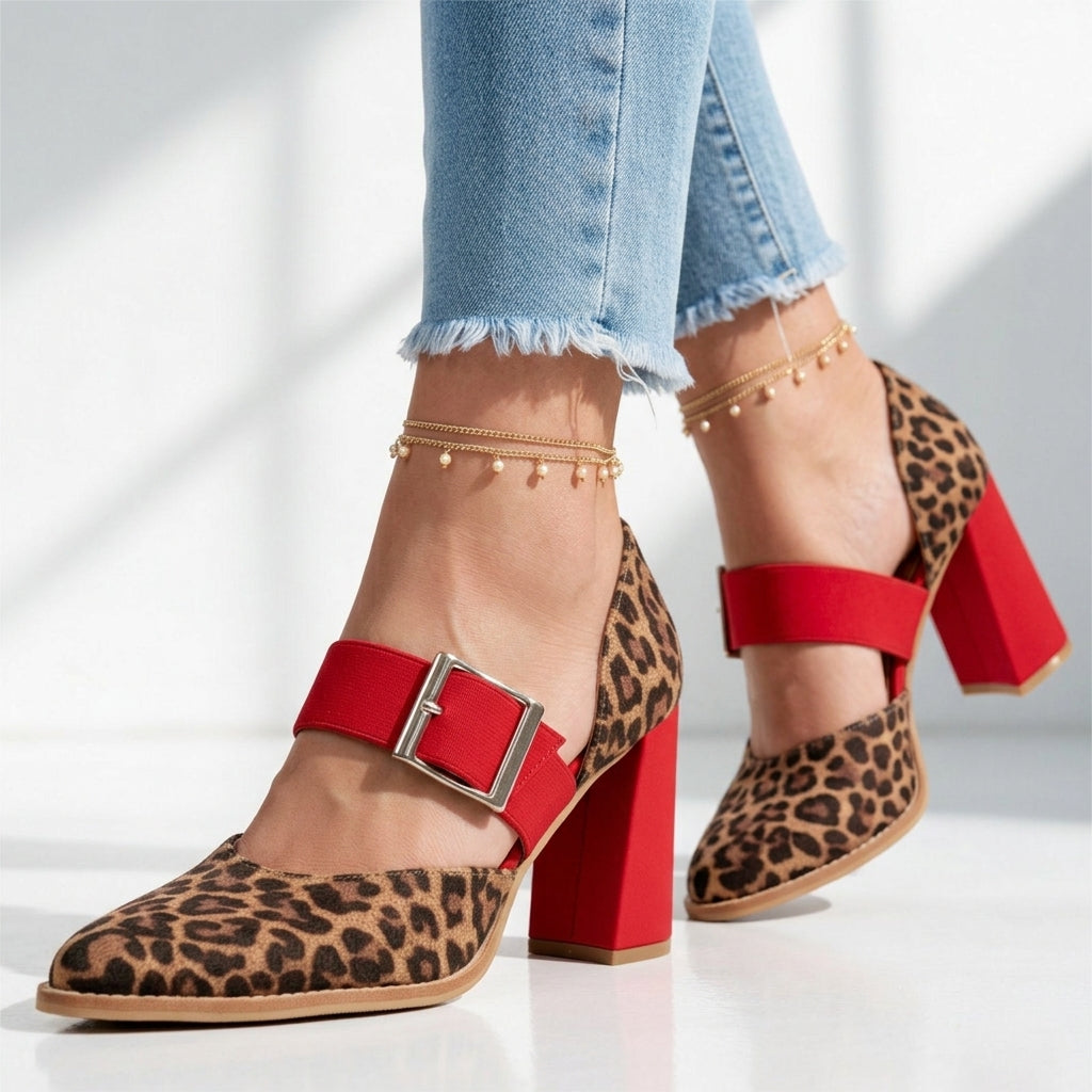 Carrie Leopard Mary Jane Heels