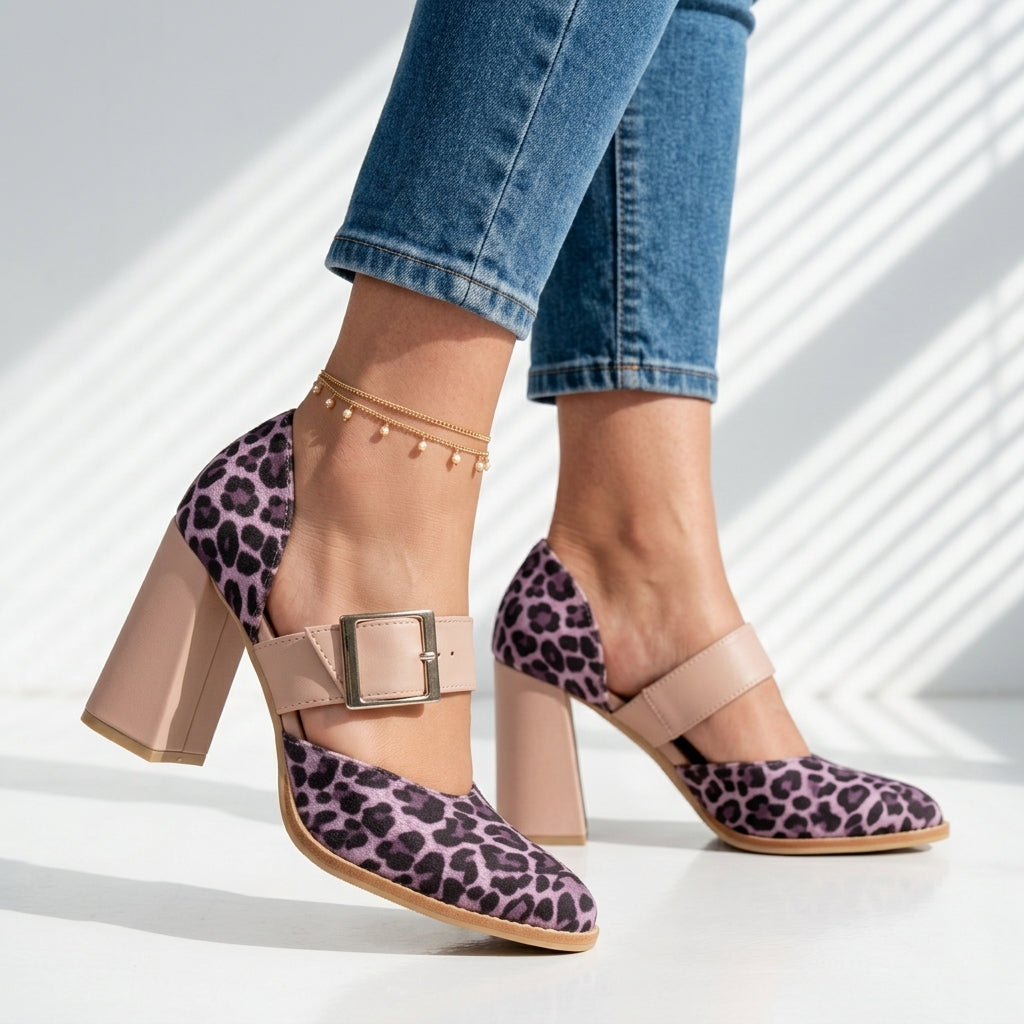 Carrie Leopard Mary Jane Heels