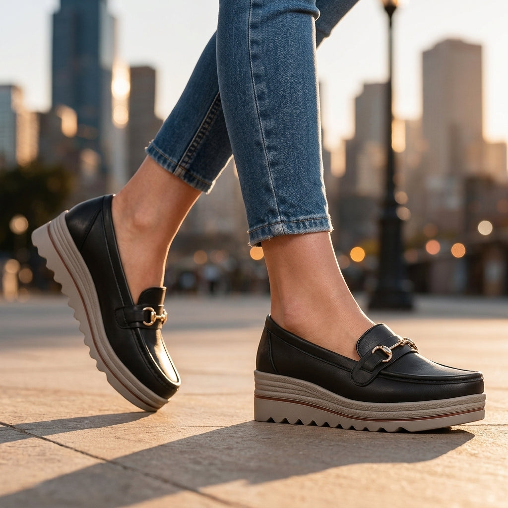 Elle Rae Orthopedic Platform Loafers