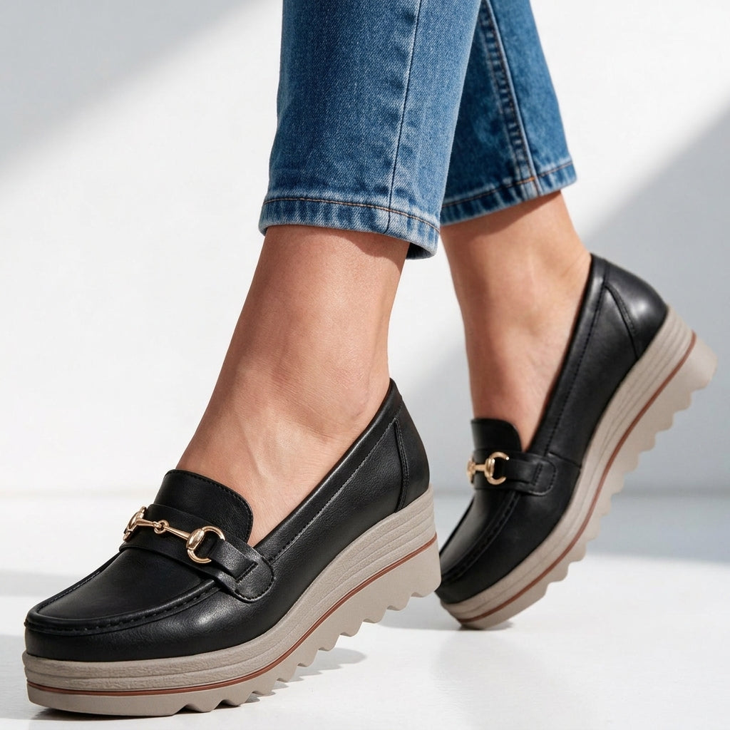 Elle Rae Orthopedic Platform Loafers