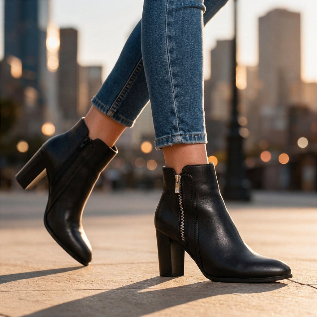 Odette Block Heel Ankle Boots