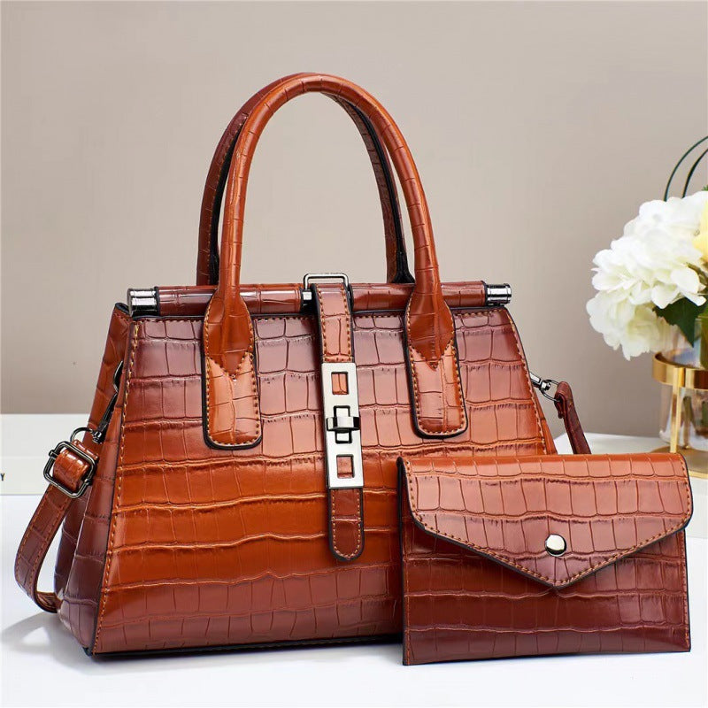 The Margaux Croc Handbag Set