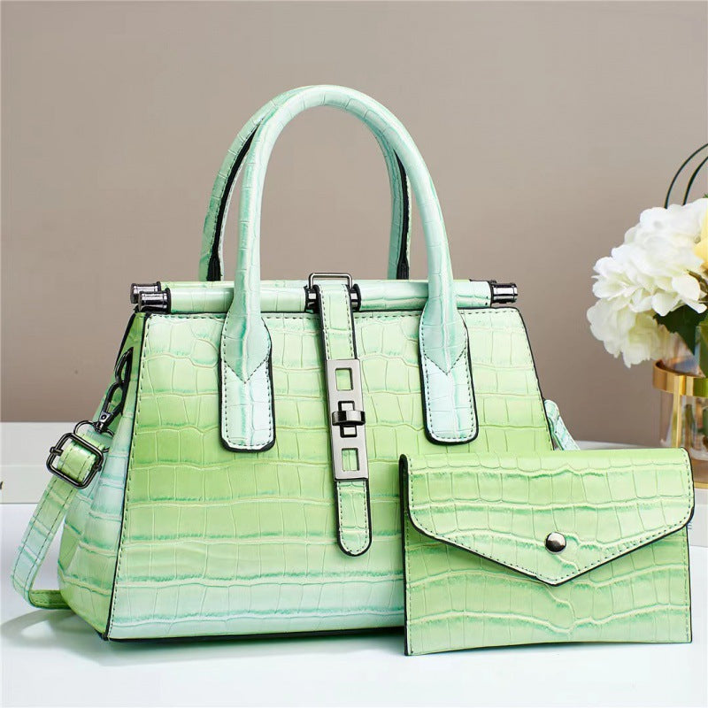 The Margaux Croc Handbag Set