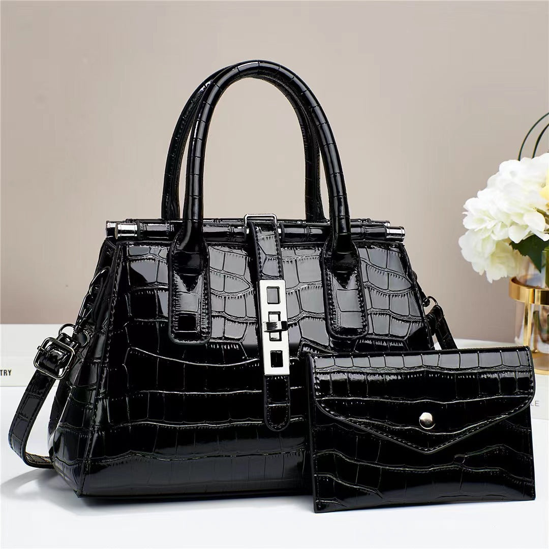 The Margaux Croc Handbag Set