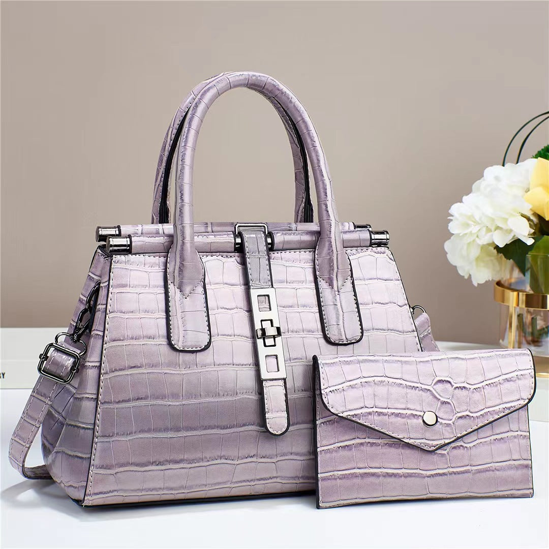 The Margaux Croc Handbag Set