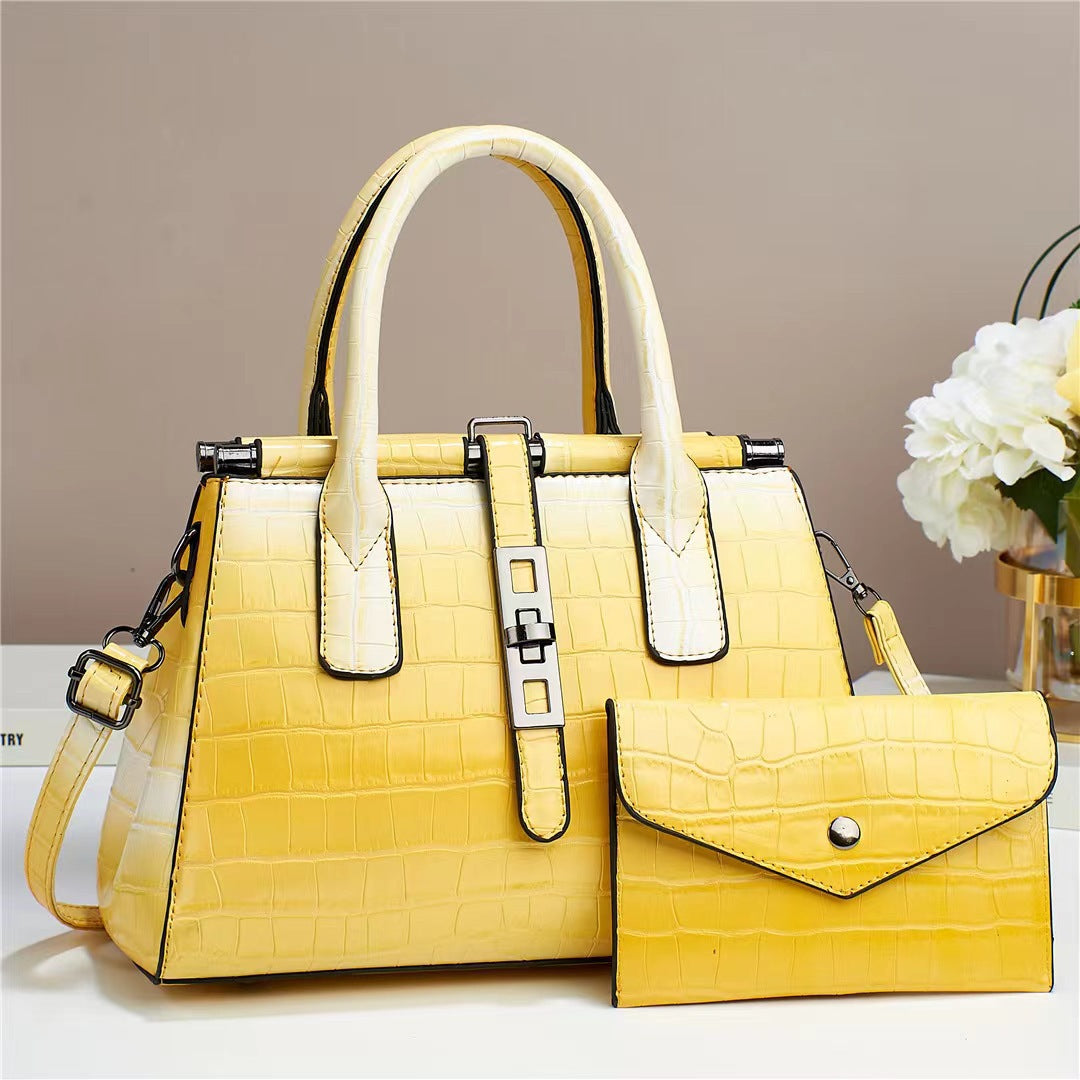 The Margaux Croc Handbag Set
