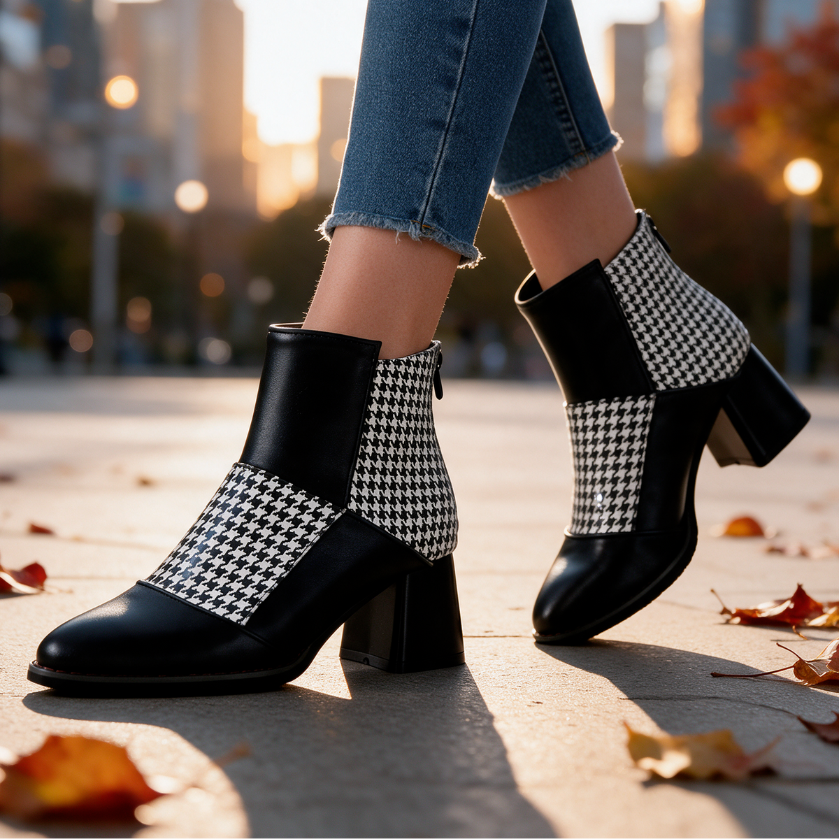 Joanne Patchwork Ankle Boots