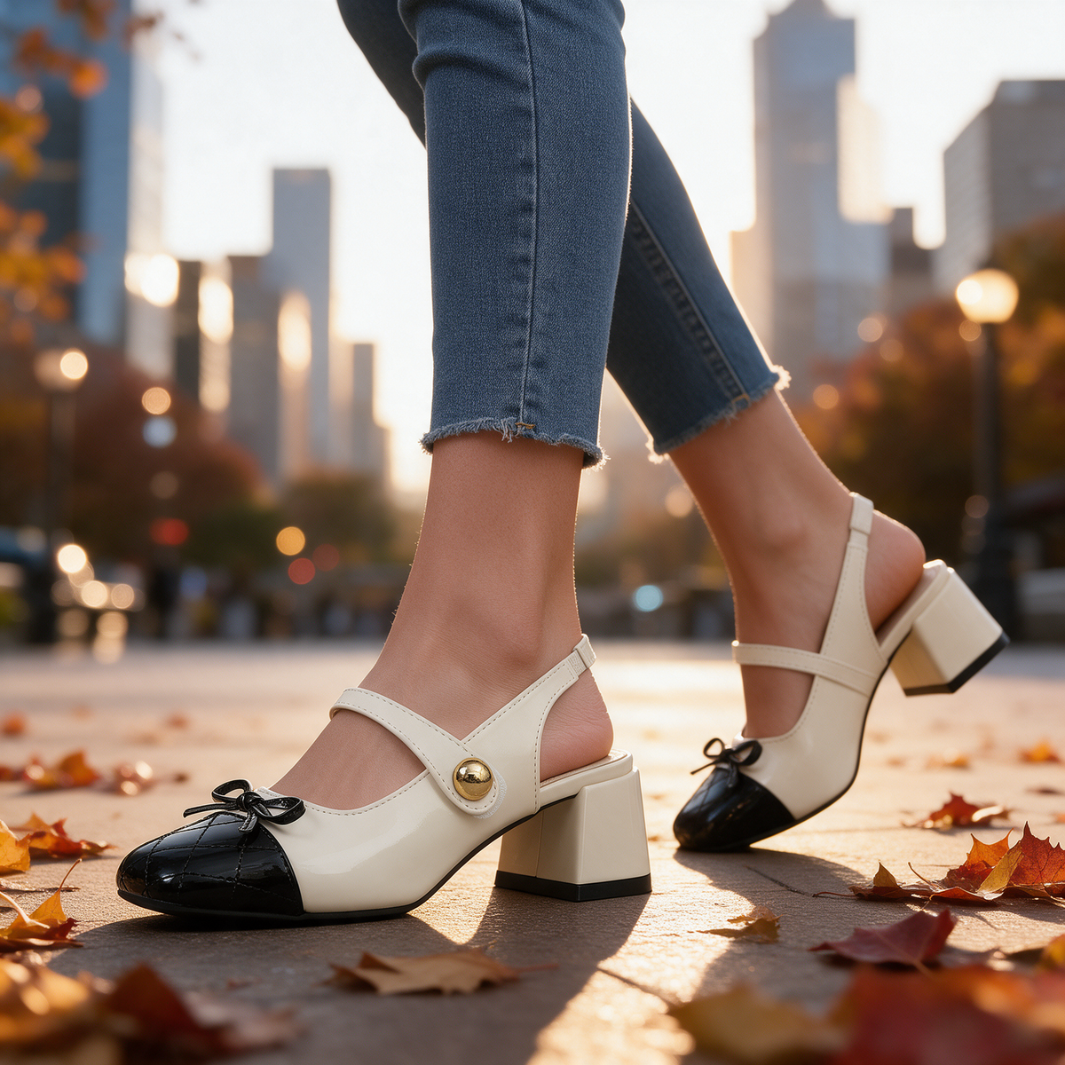 Belle Two-Strap Mary Jane Heels
