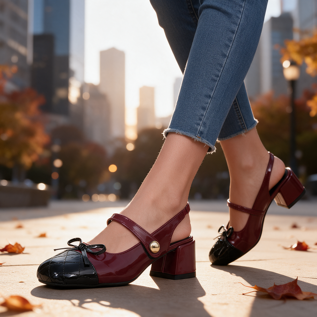 Belle Two-Strap Mary Jane Heels