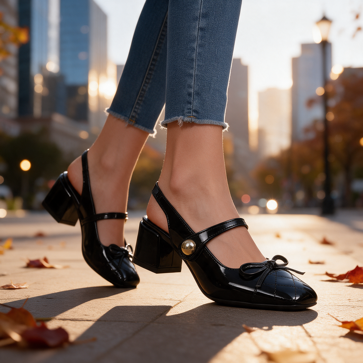 Belle Two-Strap Mary Jane Heels