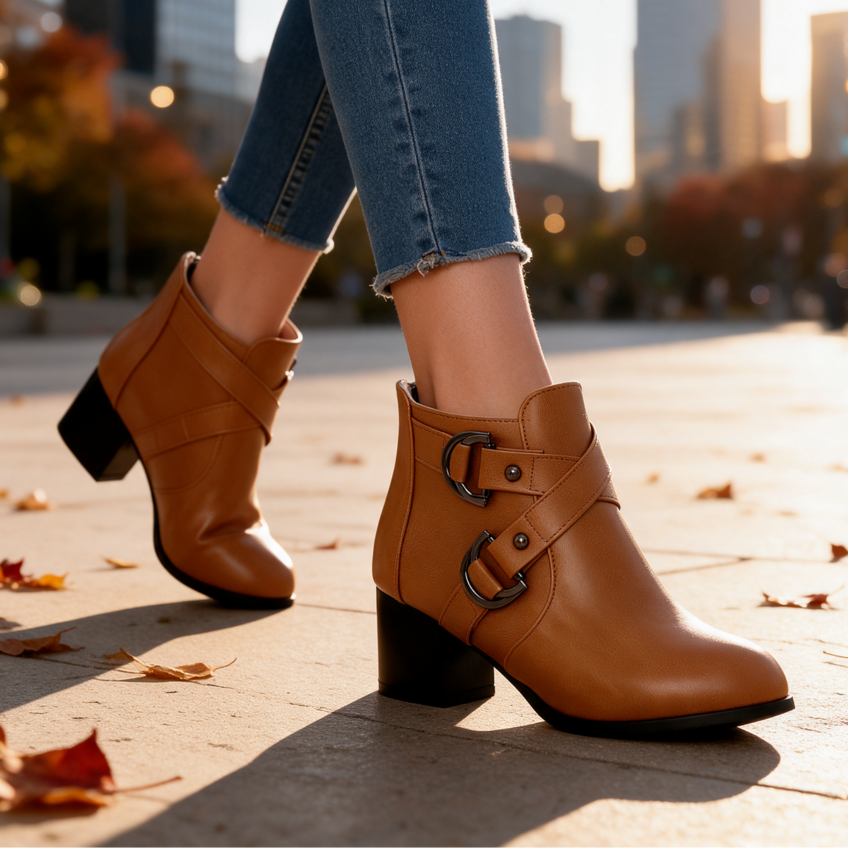 Kenzie Cross-Strap Boots