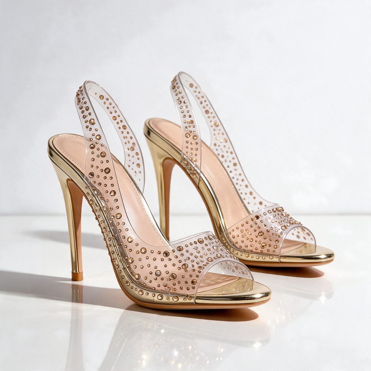 Vivian Crystal Slingback Heels