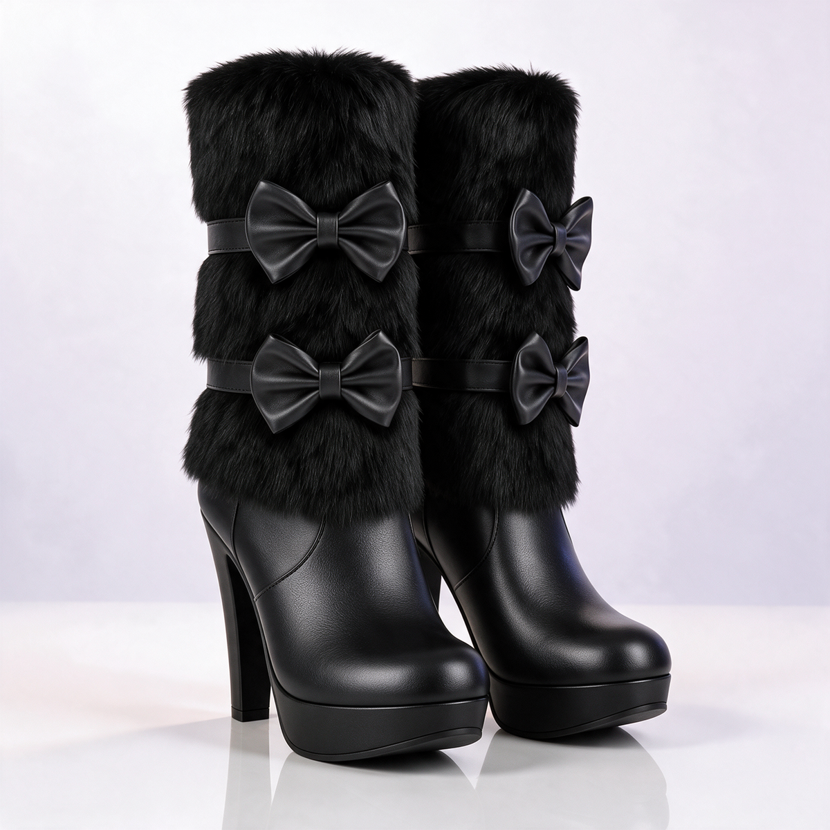 Bianca Fur Bow Boots