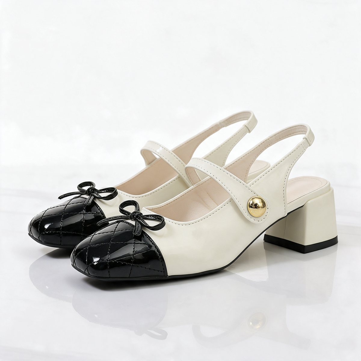 Belle Two-Strap Mary Jane Heels