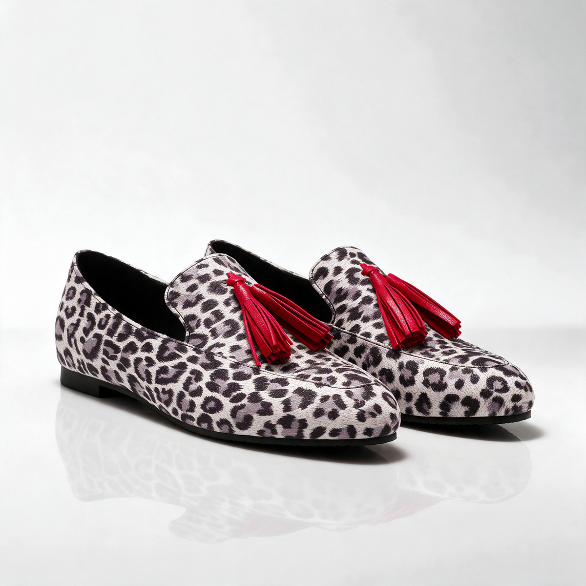 Samantha Leopard Tassel Loafers