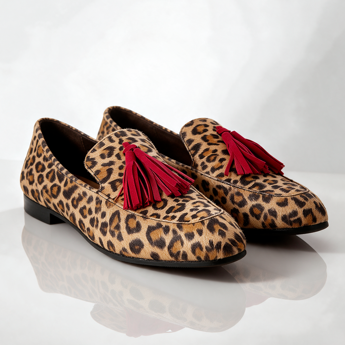 Samantha Leopard Tassel Loafers