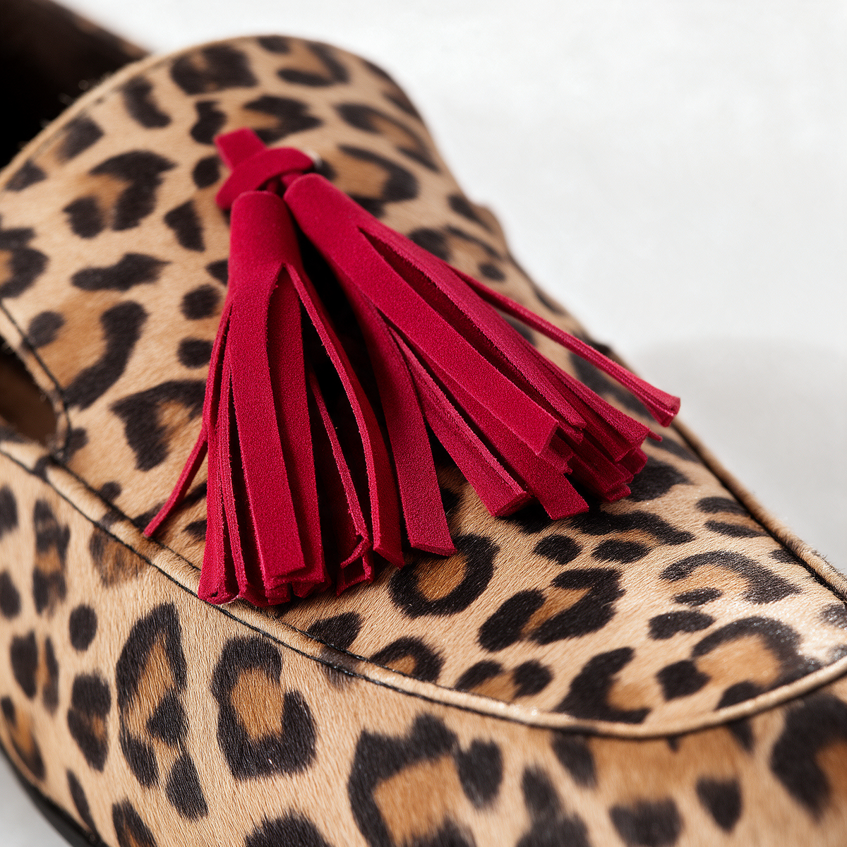 Samantha Leopard Tassel Loafers