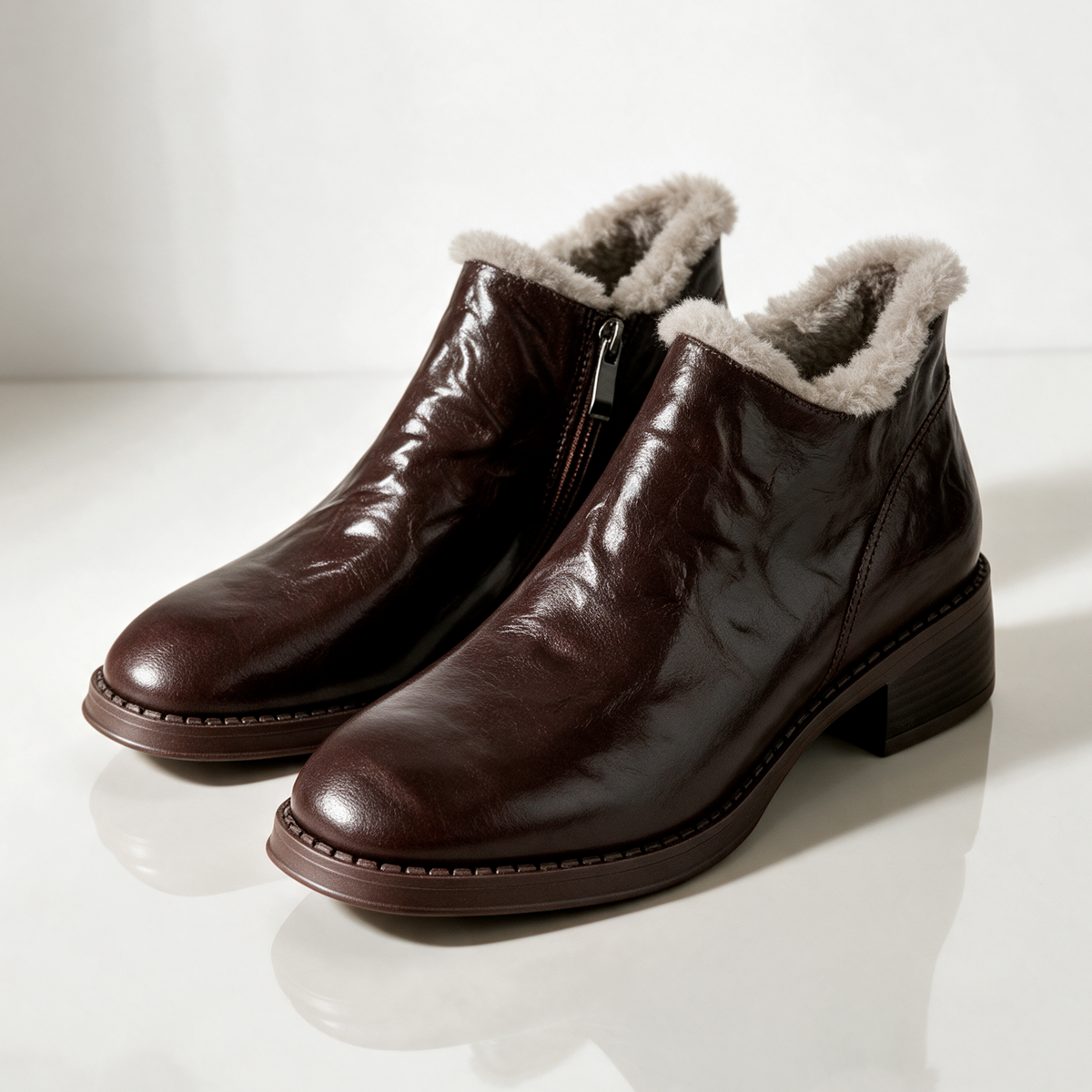 Corrina Sheepskin Velvet Ankle Boots
