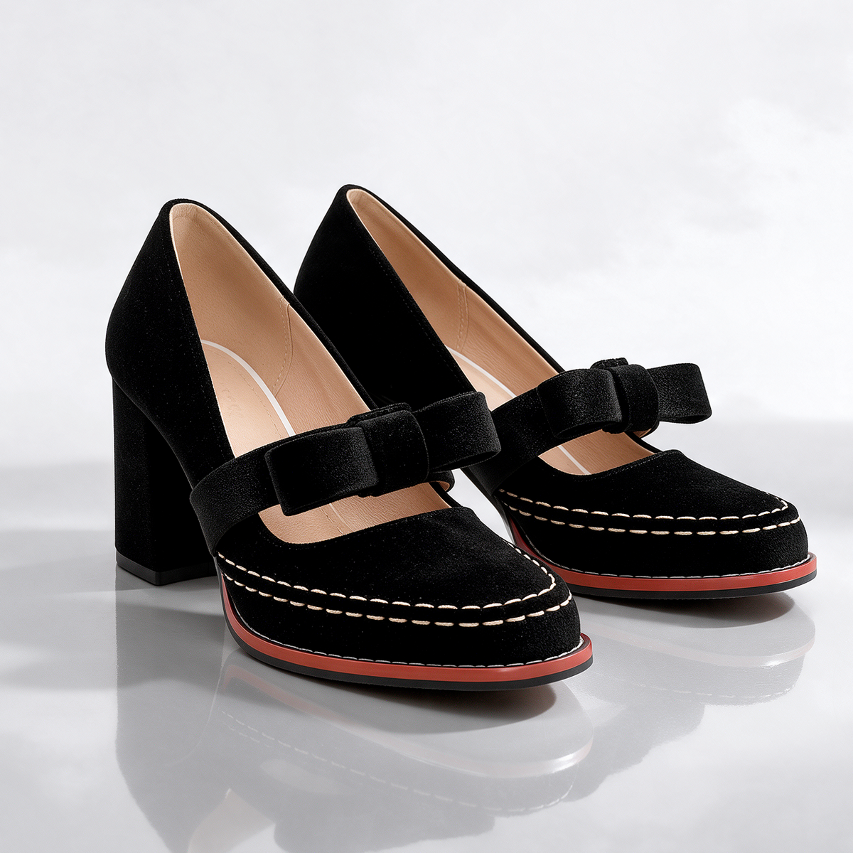 Belle Velvet Mary Jane Heels
