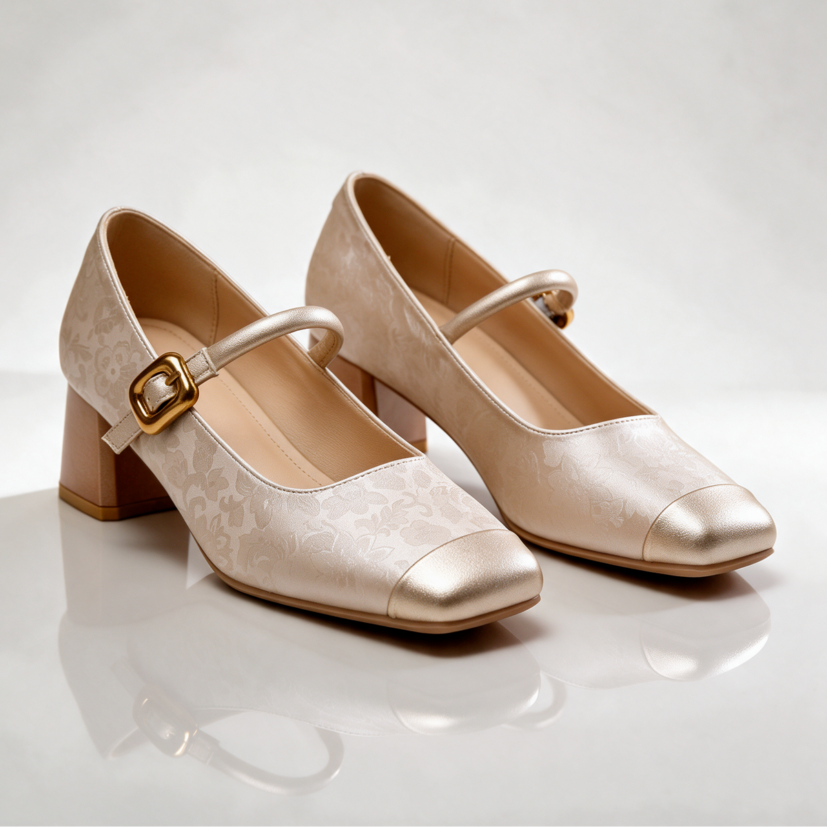 Serene Floral Mary Janes