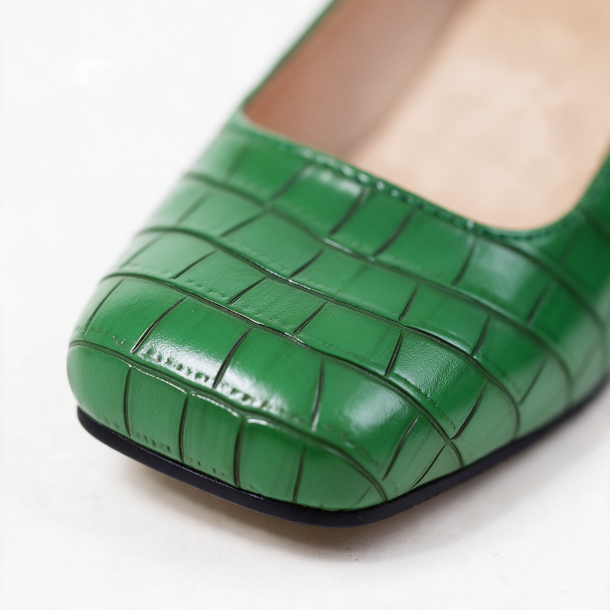 Florine Croc Block Heels