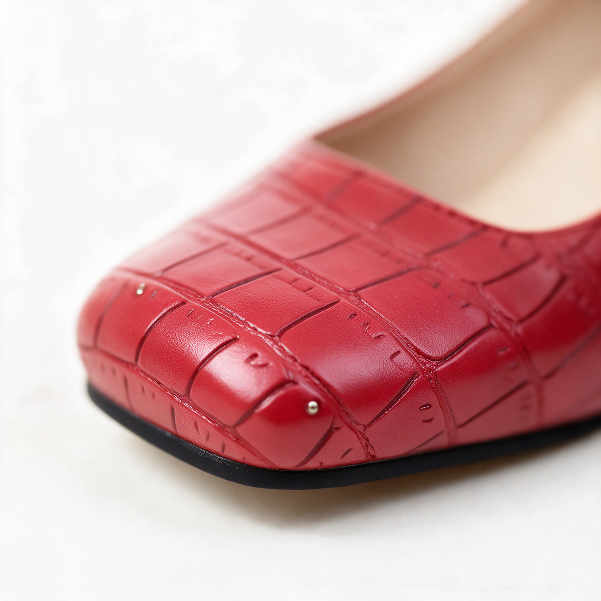 Florine Croc Block Heels
