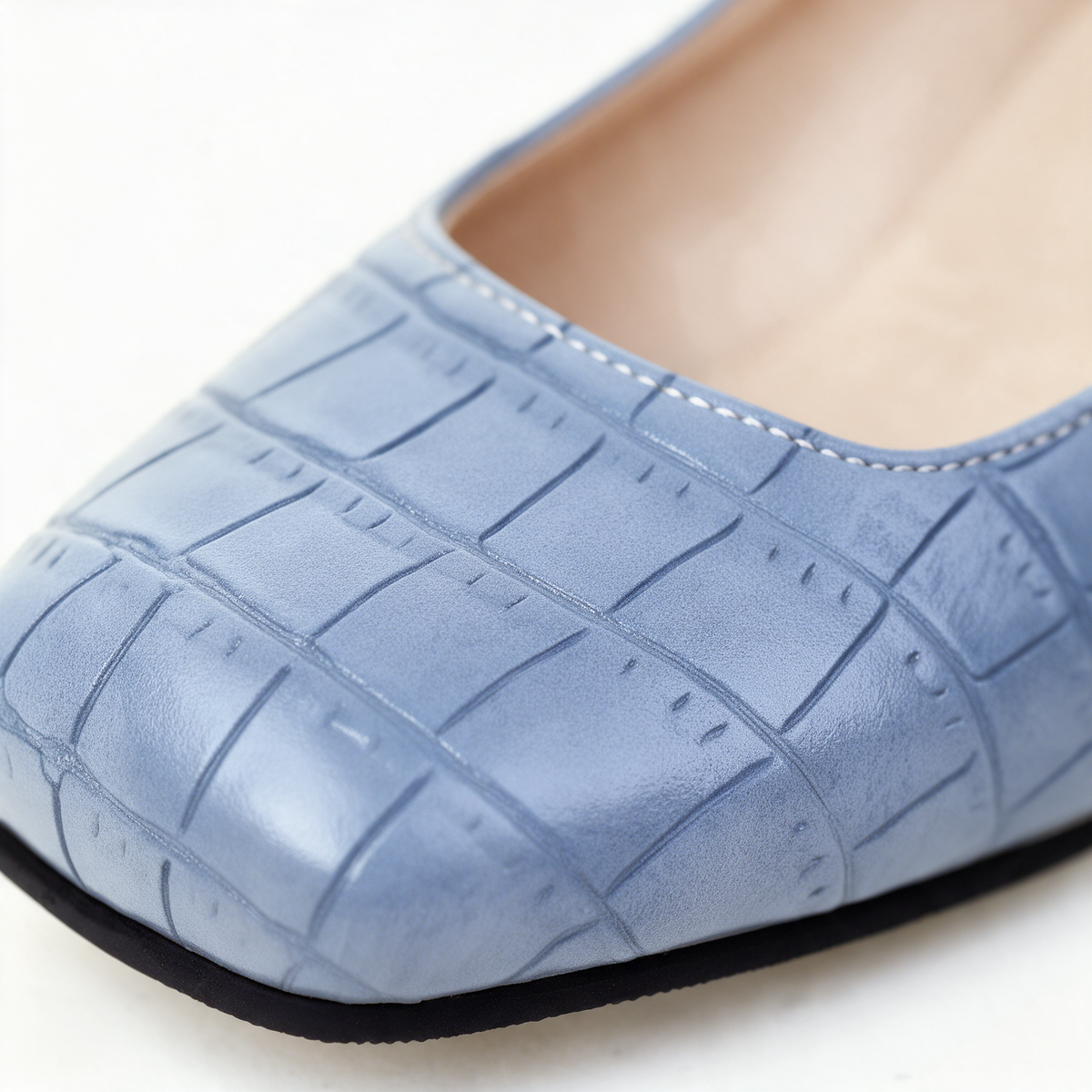 Florine Croc Block Heels